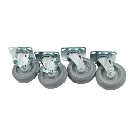 COMMERCIAL Large Swivel Plate Caster Set with 5 in Wheels 35803